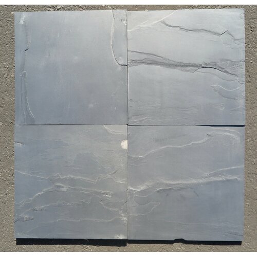 Black Slate Natural Cleft Face%2C Gauged Back 20x20 Slate Field Tile 